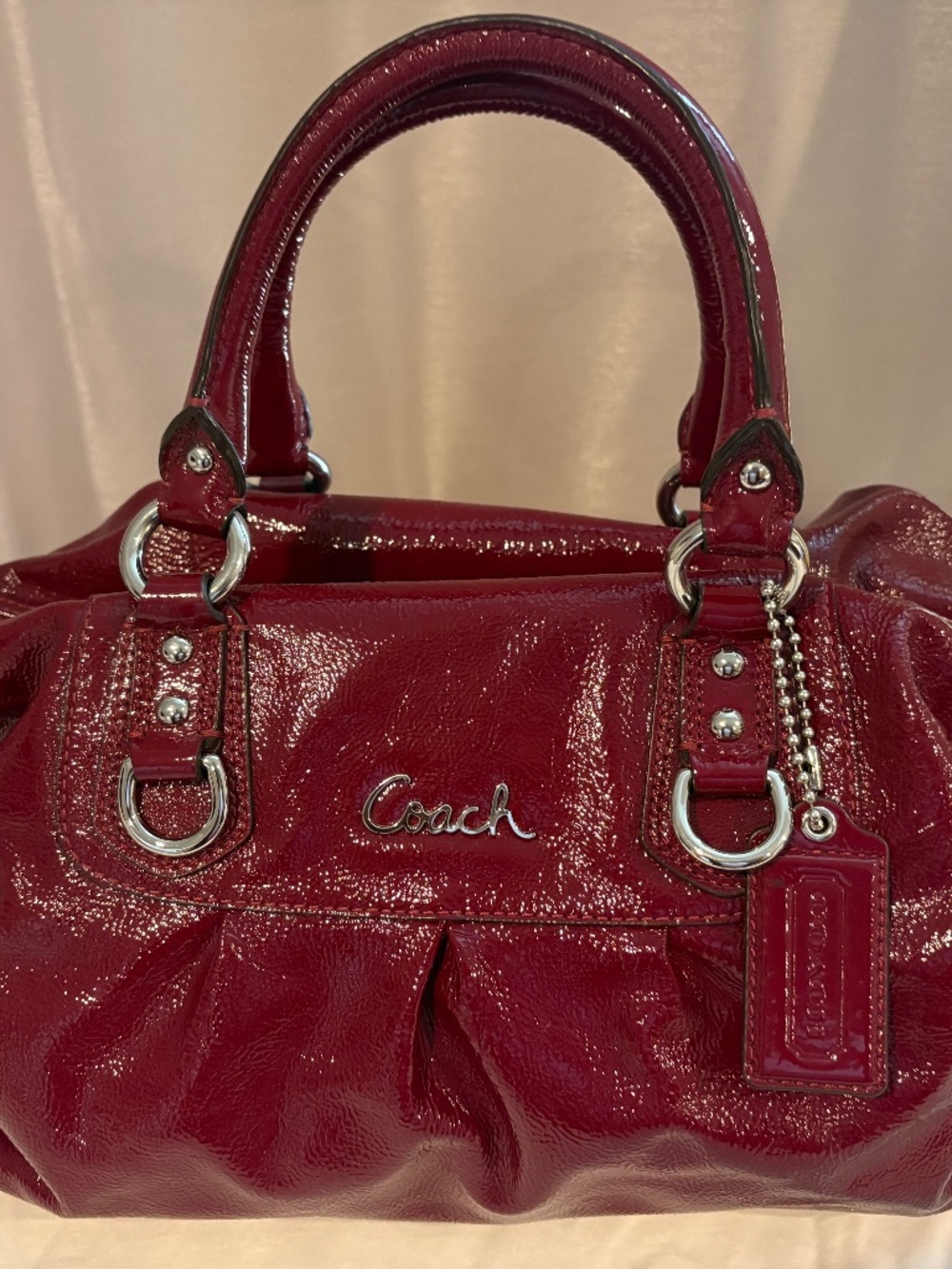 Coach Ashley - Burgundy Patent Leather Satchel